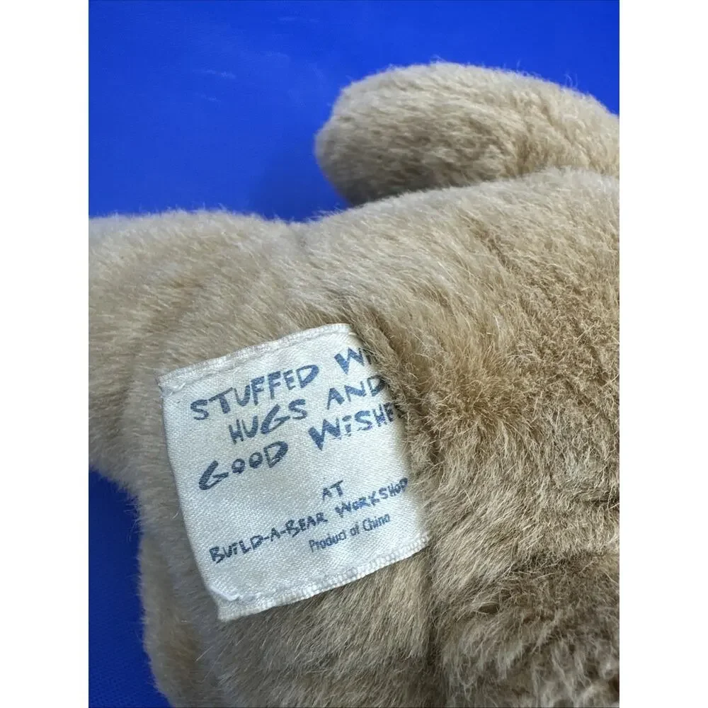 VTG 90s Build a Bear Beige Tan 14” Bear Plush with Pink Black Sequin Dress Shoes